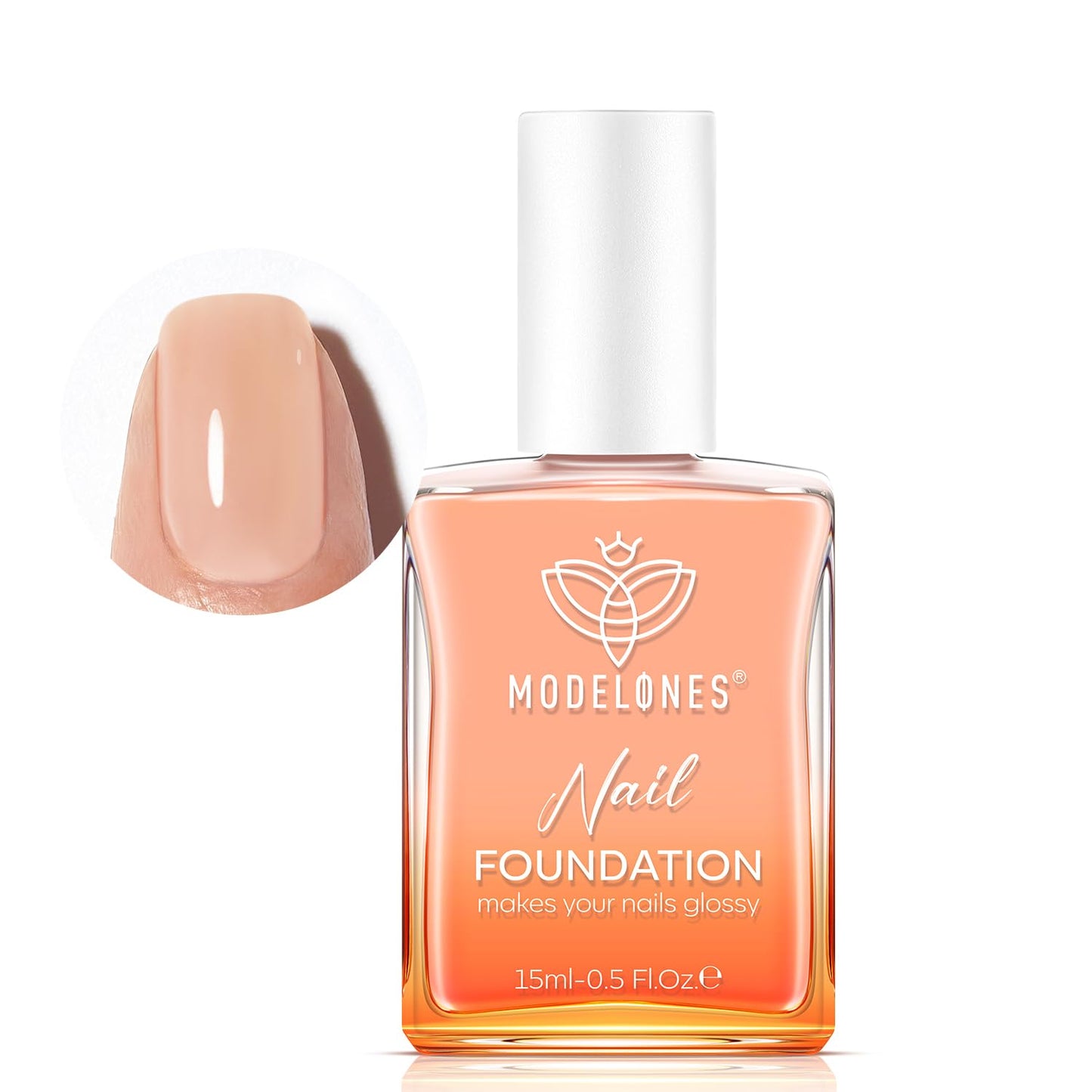 modelones Nail Strengthener Jelly Nude Nail Repair for Damaged Nails Strengthening Polish 15ml Nail Growth and Strengthener Natural Concealer Foundation Nail Care Gifts for Women