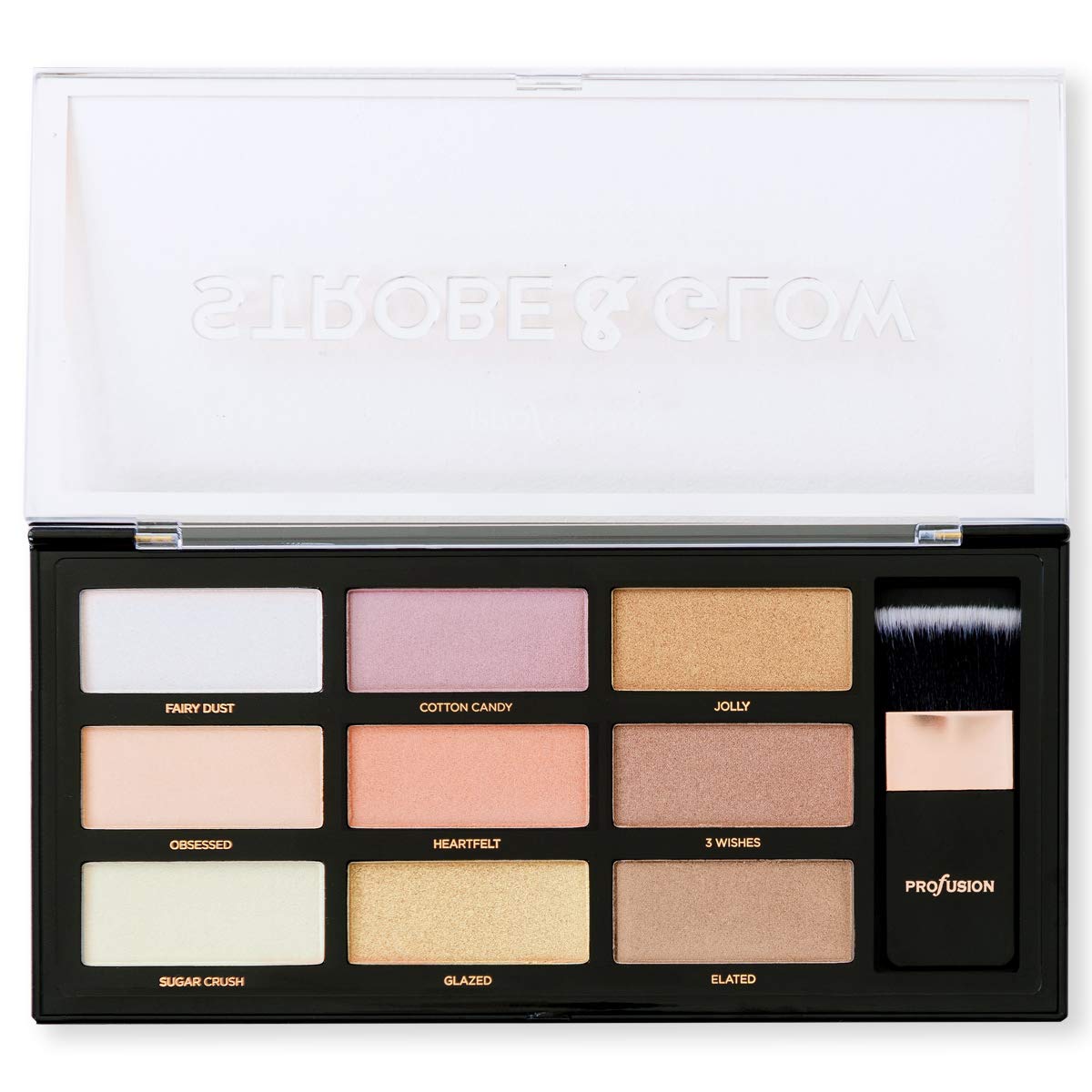 Profusion Cosmetics Professional Artistry Pro Strobe and Glow Highlight Palette Face Cheek Diamond Shimmer Glitter Highlighter Makeup Palette Powder iluminadores