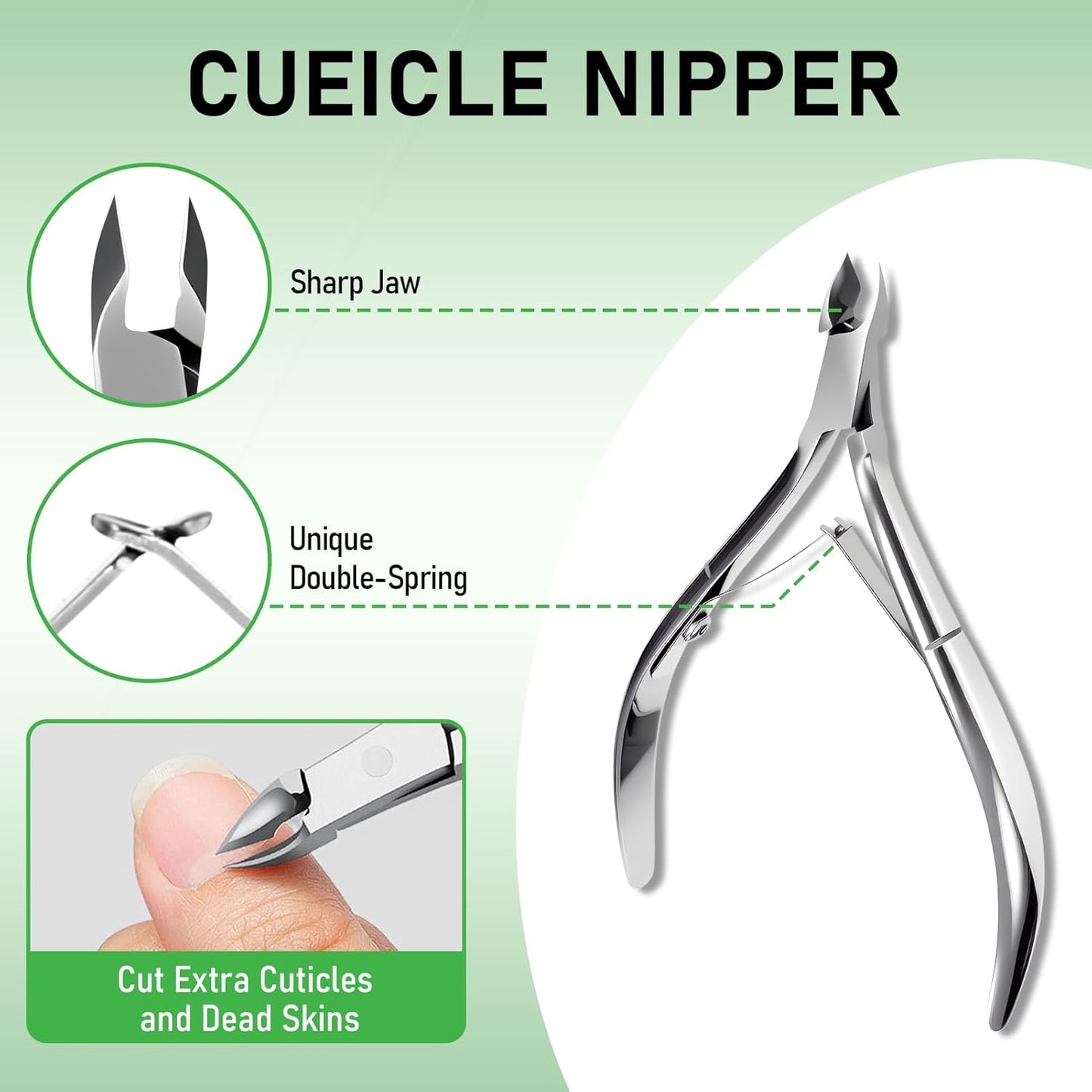 Cuticle Remover Kit, Cuticle Remover Cream, Cuticle Trimmer, Cuticle Pusher, Cuticle Nipper, Professional Cuticle Remover Tools Set, Stainless Steel Manicure Tools with 15ml Cuticle Softener
