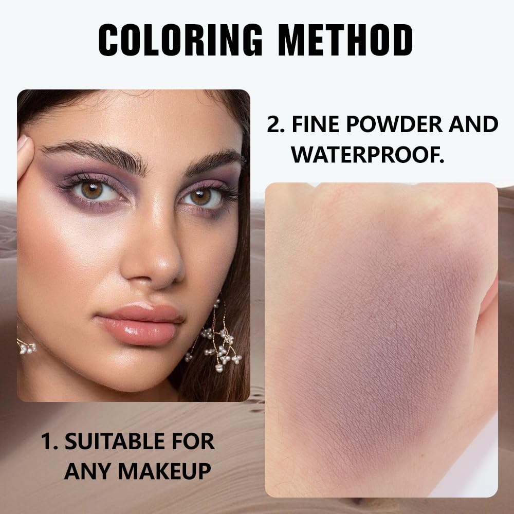 Kaely Taupe Single Eyeshadow Makeup, Blendable Neutral Powder Eye Shadow for Older Women, Lavender Plum Purple Mauve Matte Eyeshadow Palette for Green Eyes Pigmented Waterproof, sombras para ojos, 05