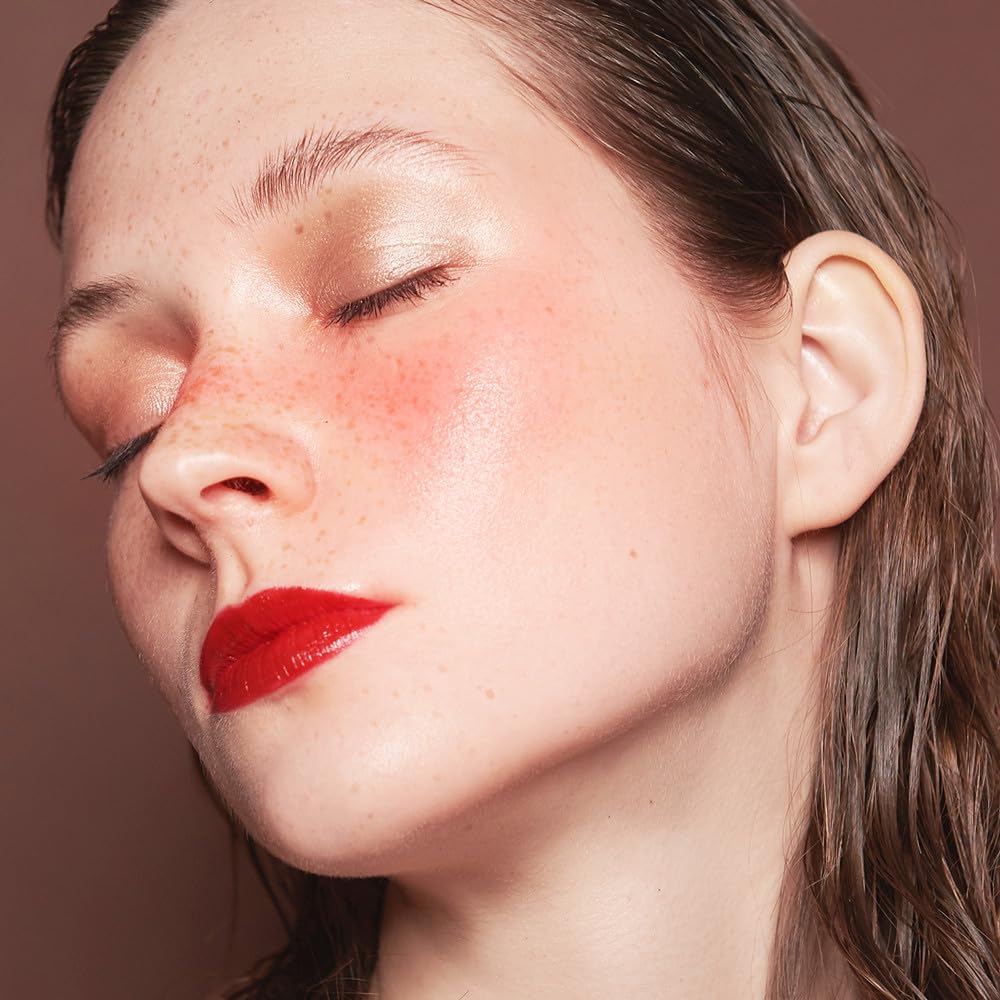 ROUSE Face Blush Powder Makeup Soft Mushroom Blush for Cheeks Long Lasting Makeup Powder Highlight - Matte Finish (Coral Red)