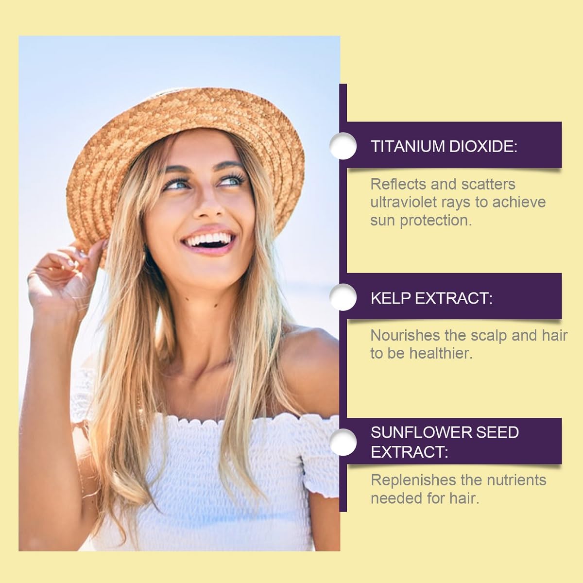 Hair and Scalp Sunscreen Spray SPF 30, Prevents Hair Fading Dryness & Scalp Sunburn for All Skin Type and UV Defense.(1 Pcs)