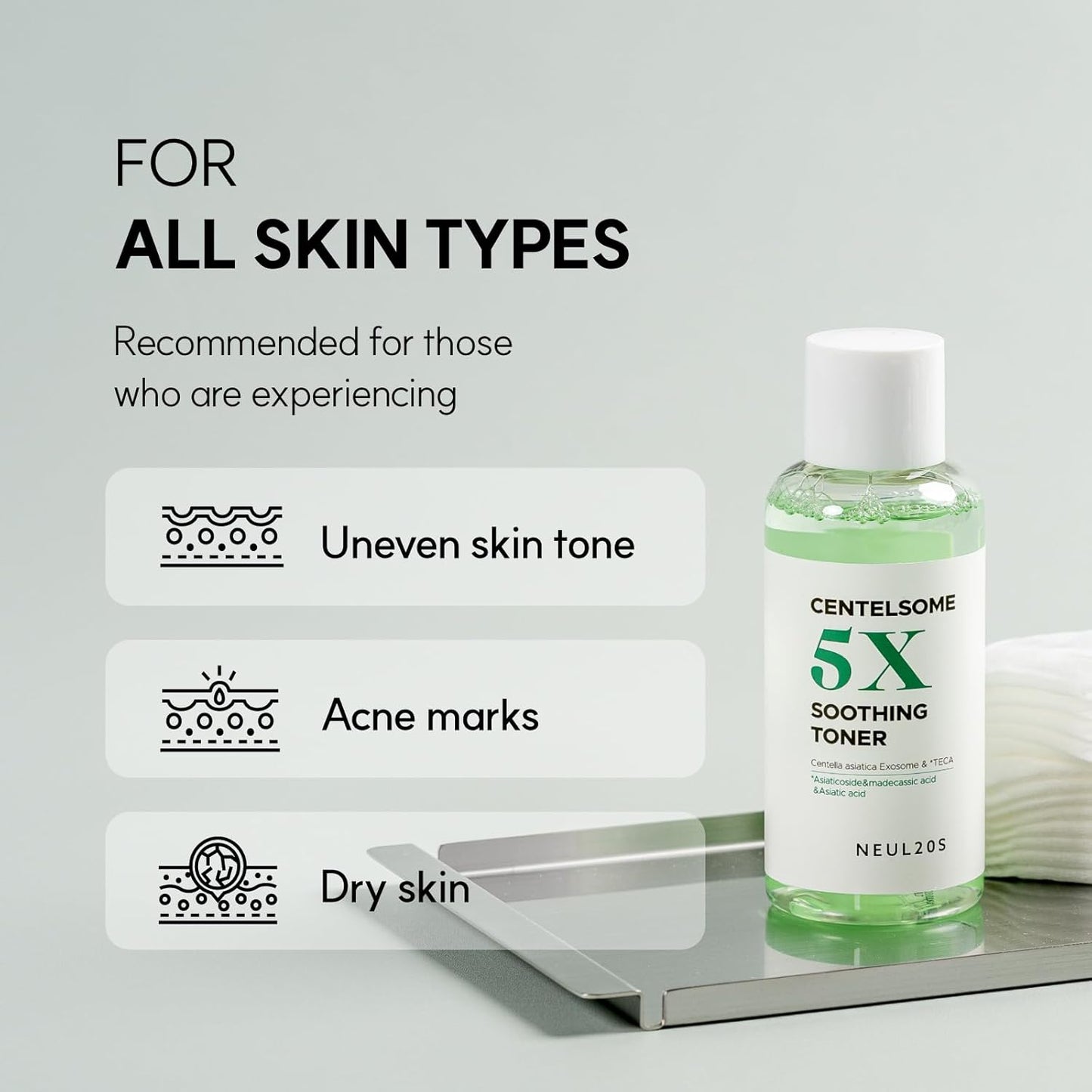 Centelsome 5X Soothing Toner 6.76 fl oz/200ml | Hydrating & Calming Korean Facial Toner with Green Tea, Centella Asiatica & Exosomes | Supports Sensitive, Dry & Acne-Prone Skin