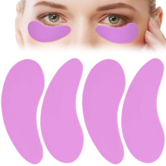 Under Eye Patches 2 Pairs, Silicone Reusable Eye Patches, Under Eye Mask for Skin Care Effect to Reduce Wrinkles and Fine Lines (Purple)