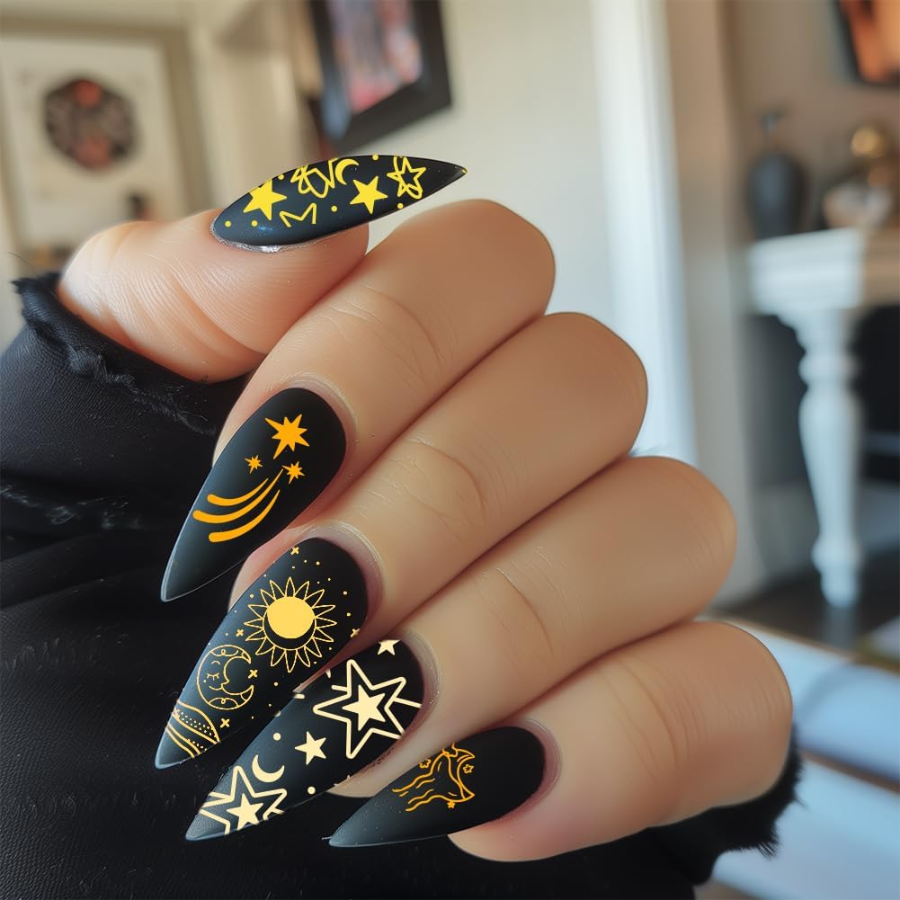 3Pcs Sun Moon Star Nail Stamping Plate Nail Stamping Templates French Tip Nail Art Stamp Plates Image Plate Stainless Steel DIY Reusable Tools for Manicure Printing