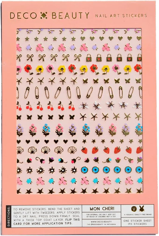 Mon Cheri Nail Stickers - Lightweight & Easy-to-Apply Nail Art with Cute & Trendy Designs - Durable & Long-Lasting Nail Stickers for Women, Ideal for DIY Manicures