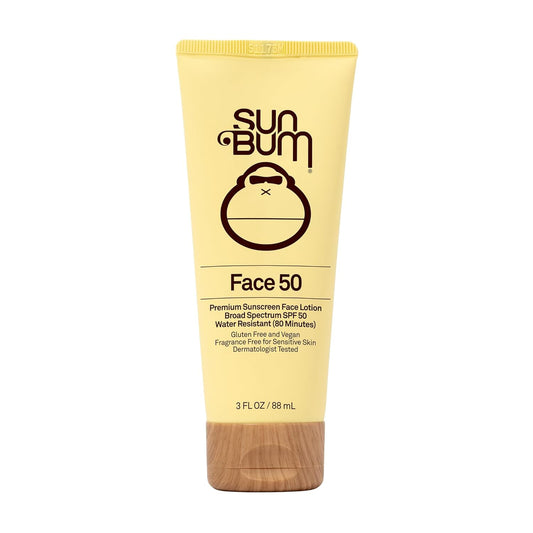 Sun Bum Original SPF 50 Sunscreen Face Lotion - Broad Spectrum Moisturizing Facial Sunscreen with Vitamin E -Fragrance Free - Travel Size - 3 oz