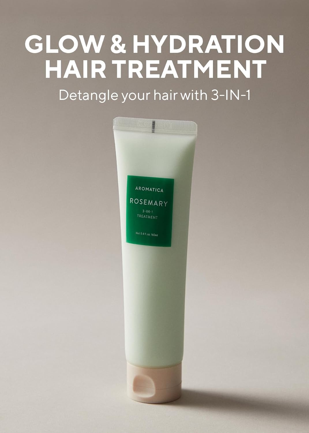 AROMATICA Rosemary 3-in-1 Hair Treatment – Nourishing & Moisturizing Hair Mask with Rosemary & Betaine, Cream Adds Shine & Softness, Deep Conditioner for Dry & Damaged Hair, Korean Hair Care 5.4 fl.oz