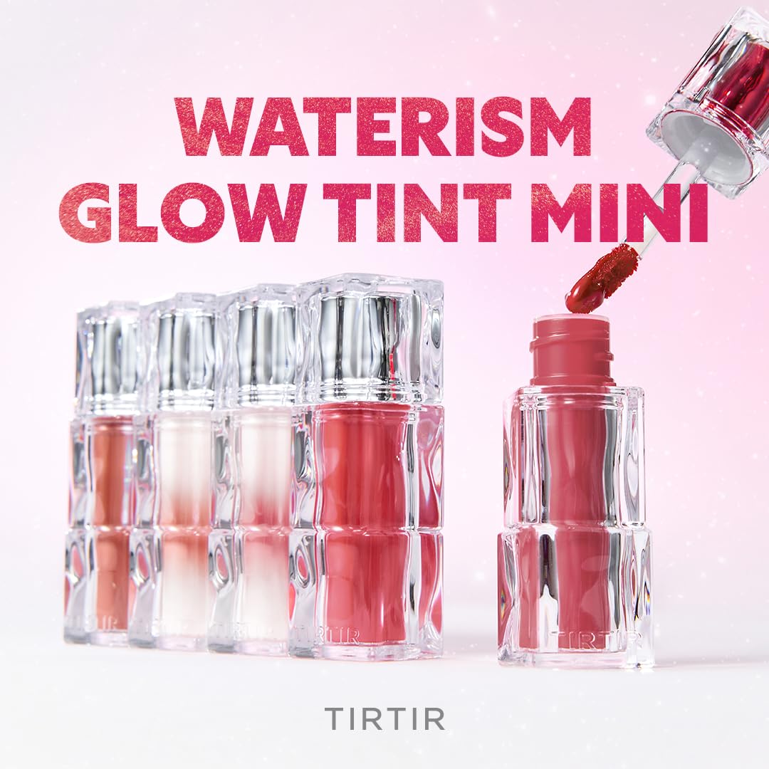 TIRTIR [*Mini Size Waterism Tinted Lip Gloss #04 Fig Peach, 0.06 Fl Oz – Kiss Ready Lipgloss, 12H Long Lasting Non Sticky Natural Tinted Glow Korean Multiuse Cheek and Lip Tint for Women gift