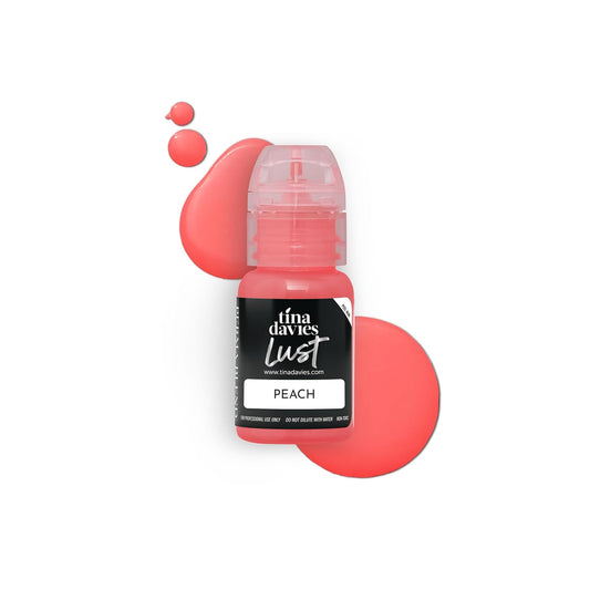 Tina Davies Professional Envy & Lust Lip Pigments - Permanent Lip Makeup - Colors Heal True to Tone - High Retention - Lust Peach, 1/2oz/15ml Bottle