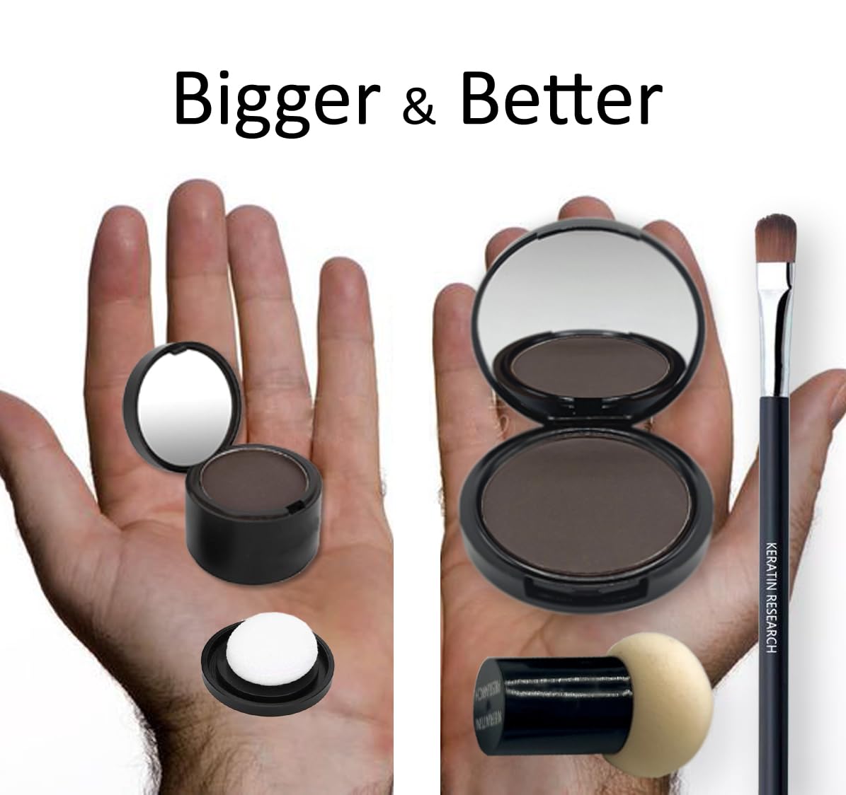 KERATIN RESEARCH Hairline Filler Unisex Mineral Powder Root Touch-Up Hair loss Concealer Scalp & Beard Bald Patch Coverage Fibers for Thinning Hair Waterproof Organic Natural look (DARK ASH BROWN, XL)