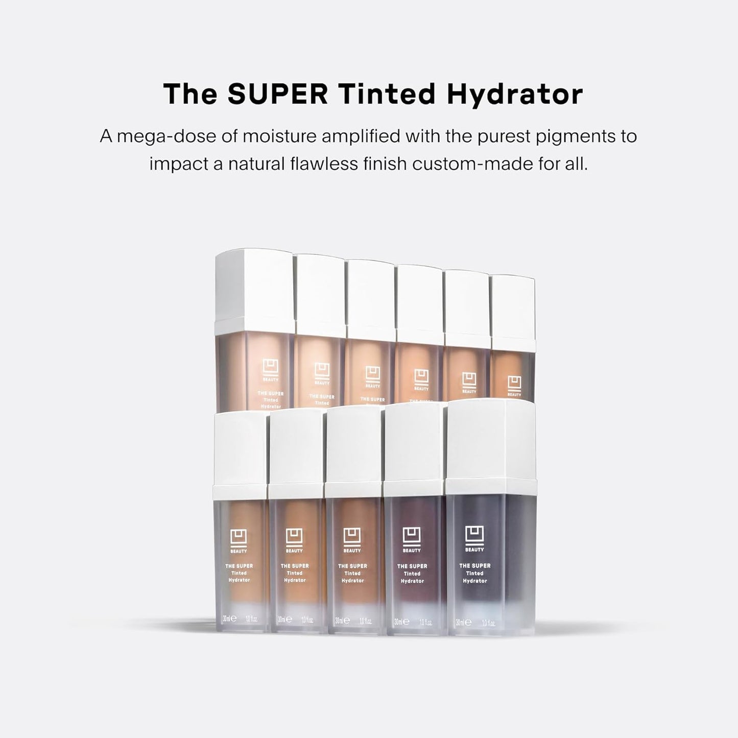 U Beauty The Super Tinted Hydrator Hyaluronic Acid Moisturizing Cream - Mega-Dose Skin Hydrator for Supple, Smooth, and Softer-Looking Skin For Up To 48 Hours - Shade 10-1.0 oz