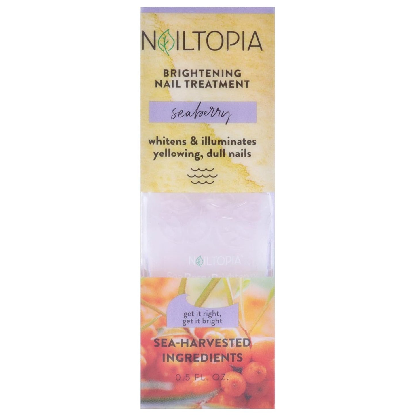 Nailtopia Healing and Brightening Nail Treatment - Nail Growth Oil - Nail Strengthener Treatment for Hard Nails - With Superfood Sea Berry - 0.41 oz