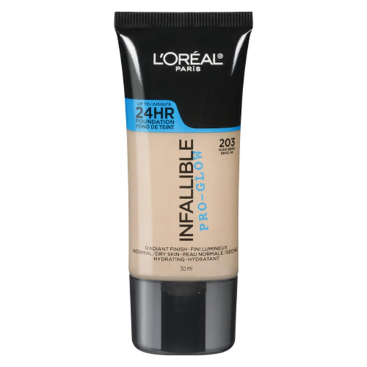 L'Oreal Paris Makeup Infallible Up to 24HR Pro-Glow Foundation, Nude Beige, 1 fl oz.