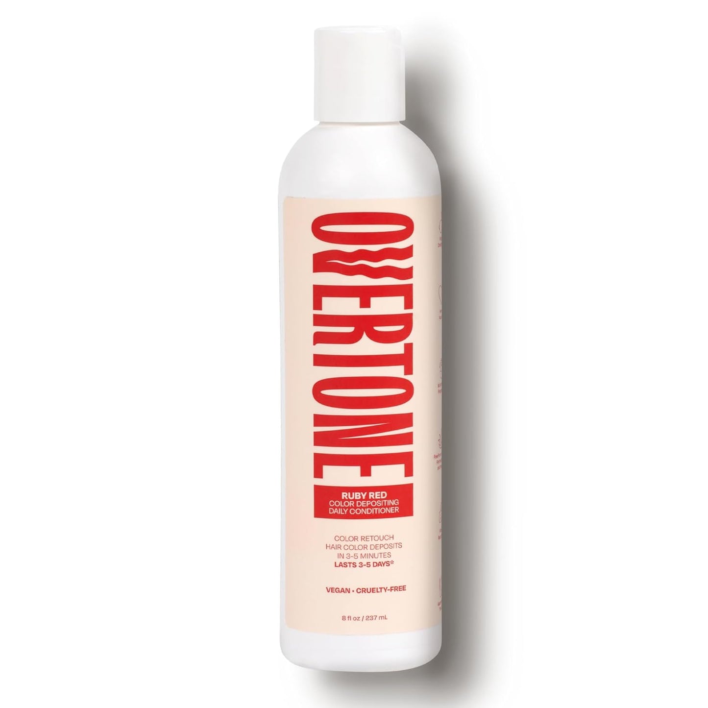 Overtone Daily Color Depositing Conditioner: 8oz Temporary Coloring Conditioner with Shea Butter & Coconut Oil, Refresh Color & Prevent Fading, Vegan & Cruelty-Free, Extreme Red is Ruby Red