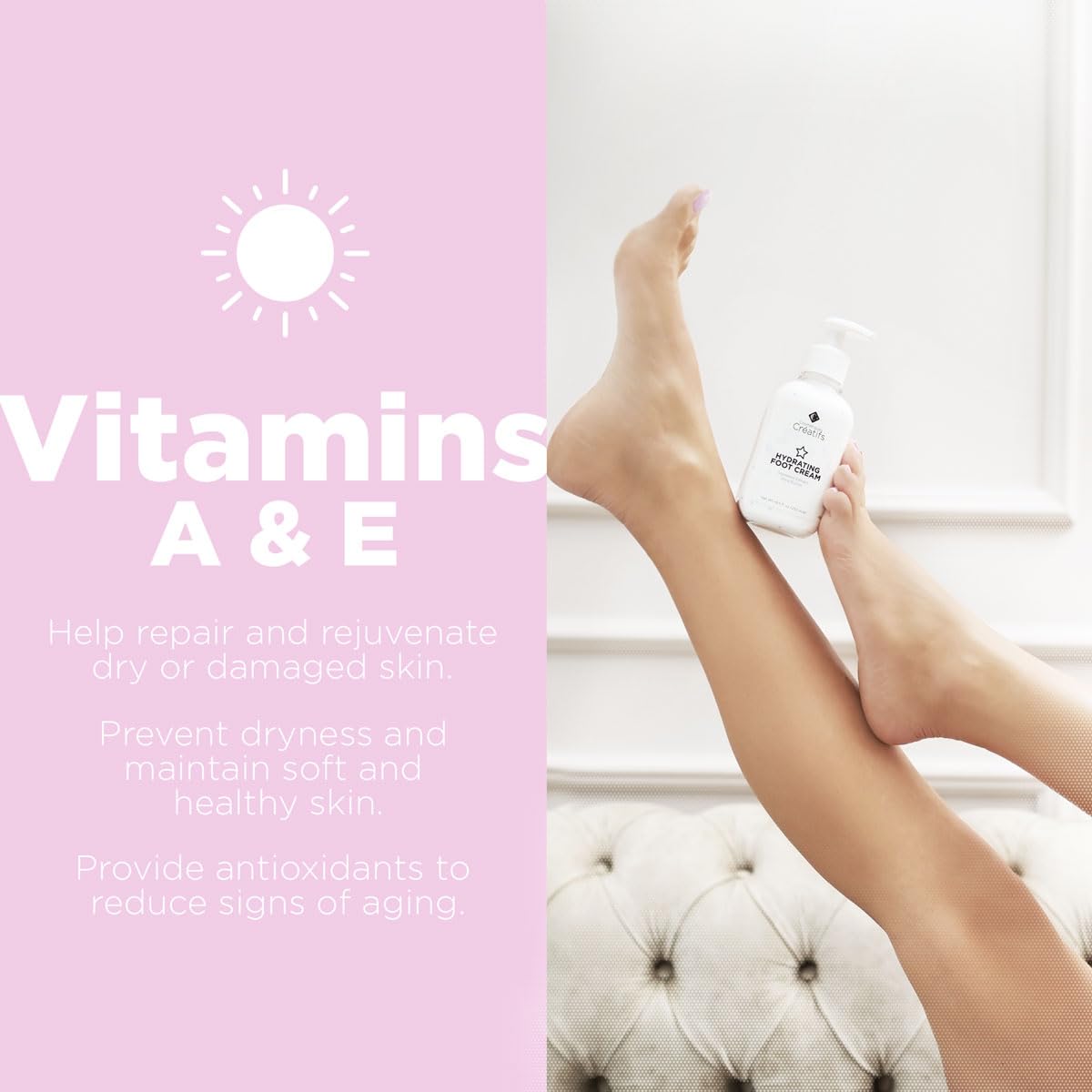 Hydrating Foot Cream for Dry Cracked Heels and Feet, 8.5 fl. oz., Deep Moisturizing Seaweed Extract and Shea Butter, Restores Soft Supple Skin