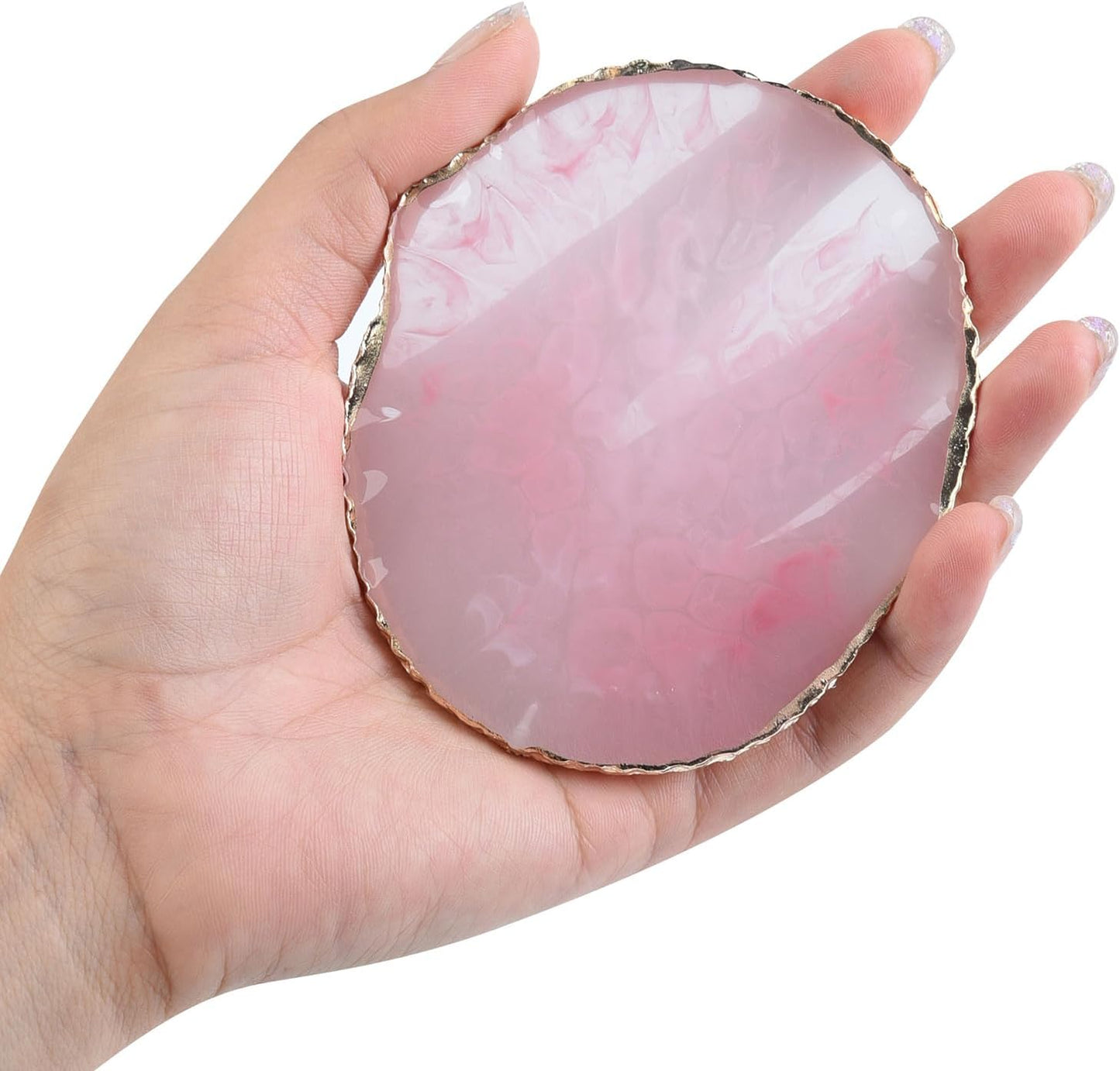 Resin Nail Art Palette Nail Polish Palette Gel Nail Palette with Nail Palette Stirring Rod (Green)