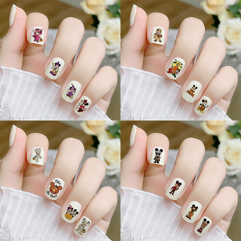 8 Sheets Laser Halloween Nail Art Stickers - Cute Ghost Cartoon Self Adhesive Nail Design Stickers - Supply Laser Pumpkin Ghost Nail Decals for Women Girls DIY Manicure