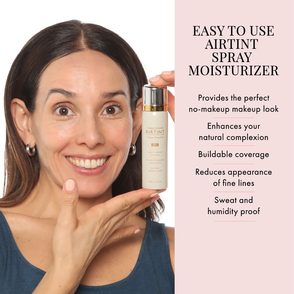 Jerome Alexander MagicMinerals AirTint Tinted Moisturizer AirBrush Spray Light Shade | Tinted Moisturizer Spray with Anti-Aging Ingredients | Dark Espresso