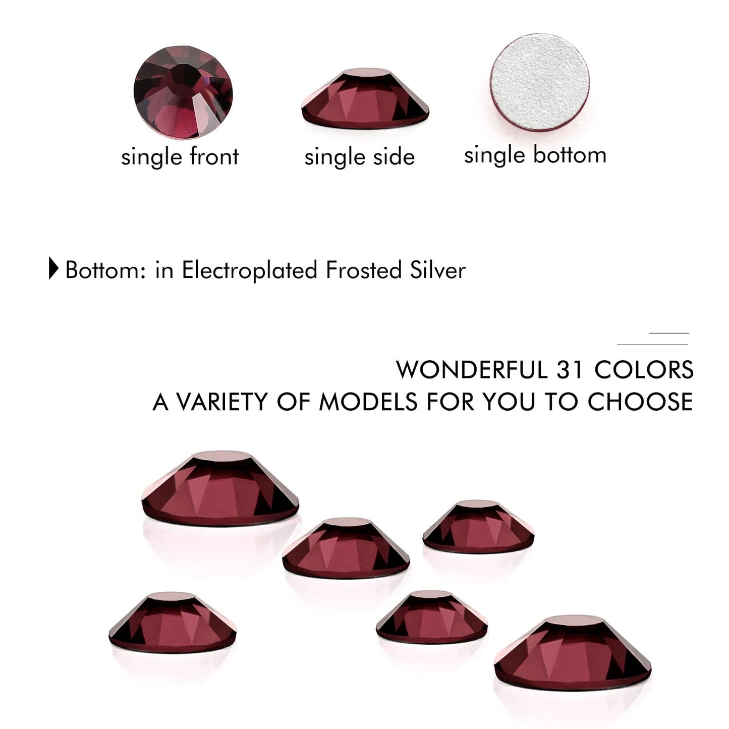 1440Pcs Amethyst Crystal Rhinestones,Glass Flatback Rhinestones Mini Gemstones for Nail Face Makeup Art Crafts Clothes Decoration -(SS10,2.8mm,Amethyst)