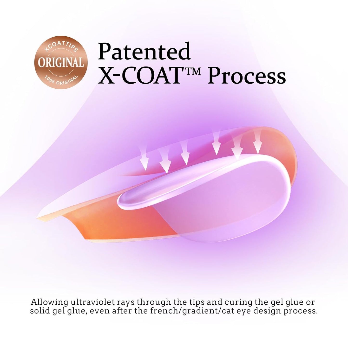 BTArtboxnails XCOATTIPS Black Press on Nails - French Tip Press on Nails Long Coffin Nail Tips, Soak Off Acrylic Gel Fake Nails Art Extension