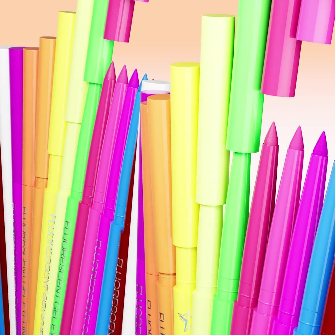 12 Colors UV Neon Eyeliner – Festival Makeup, Glow in the Dark, Waterproof & Smudge-Proof, Colorful Liquid Eyeliner for Face & Body Art, Rave Party, Cosplay, Halloween