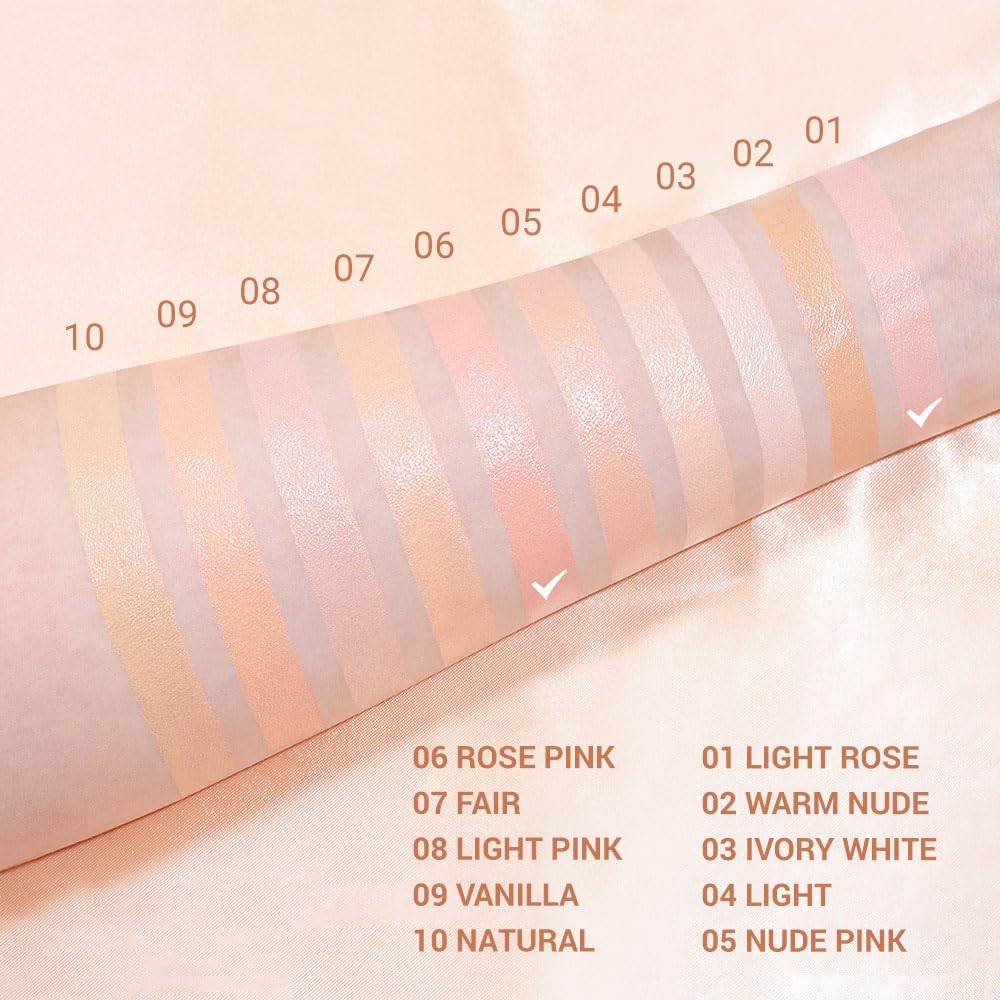 evpct 2Pcs under Eye Brightener, Nourishing Luminous under Eye Concealer Color Corrector for Dark Circles, Waterproof Naturactor Concealer Pot make up for face Eye Ring corrector de ojeras, 01# & 06#