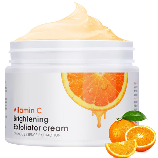 Vitamin C Face Scrub Face Exfoliator Scrub Brightening Facial Scrub Exfoliating Facial Wash Microdermabrasion Facial Scrub, Exfoliate Dirt and Dead Skin, Deep Clean Pores, 140g/5oz
