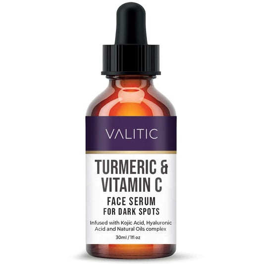 VALITIC Vitamin C Serum - Anti Aging and Dark Spot Remover for Face, Skin Care with Hyaluronic Acid, Collagen, Kojic Acid, Turmeric Oil - Brightening Face Serum 1 fl oz