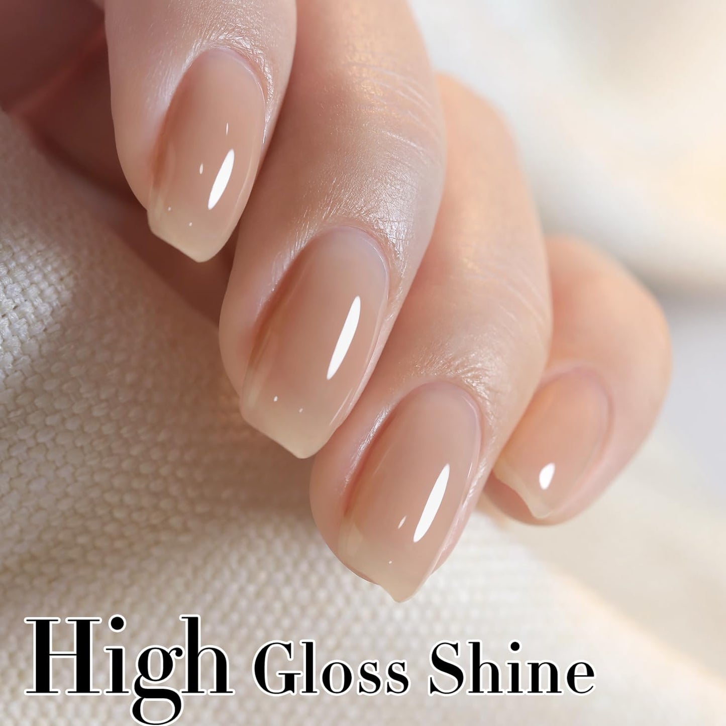 Double Rhythm Translucent Gel Polish Sheer Neutral Natural Light Milky Same Color Same Bottle 15ML Jelly UV Nail Polish Nail Art DIY at Home (Light Cinnamon-A1483)