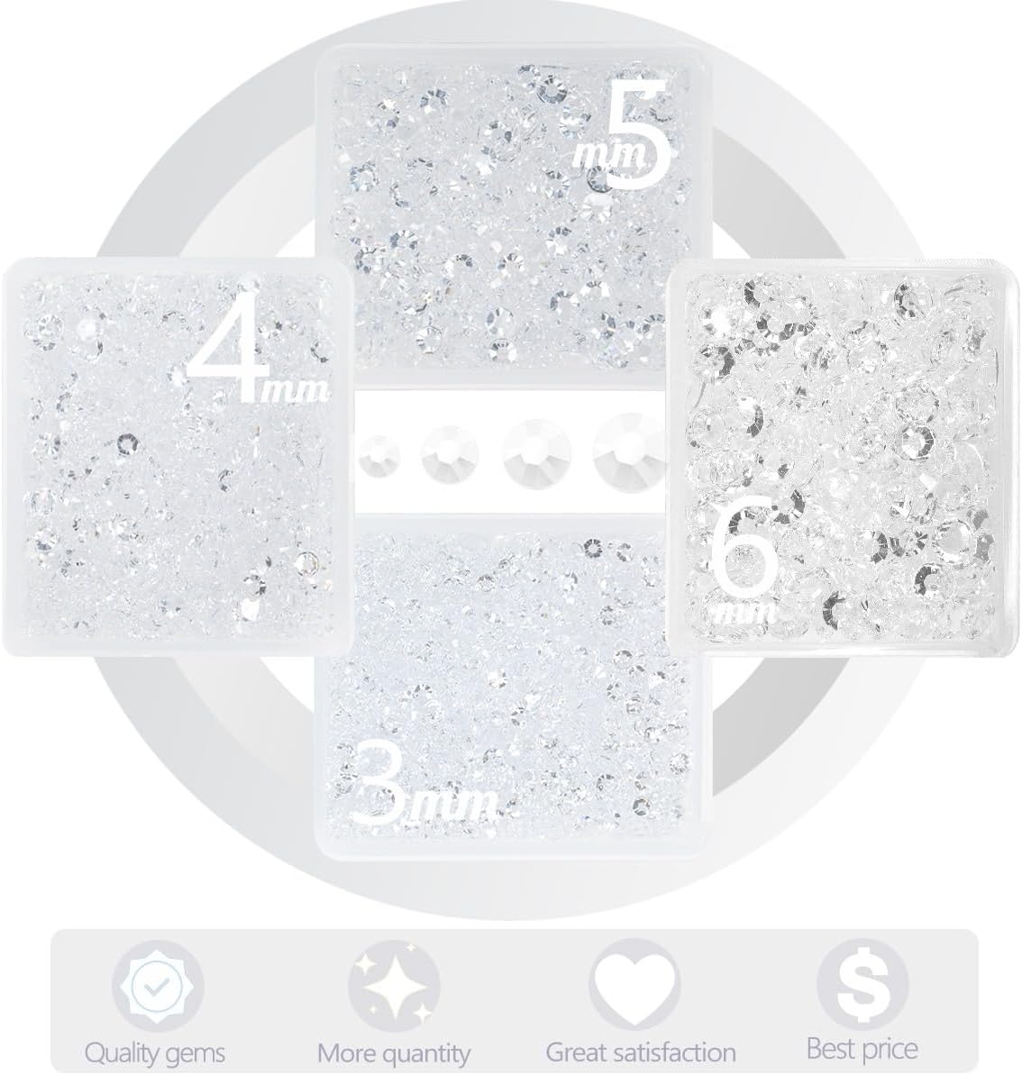 3mm 4mm 5mm 6mm Transparent Resin Rhinestones w B7000 Jewelry Glue for Bedazzling Crafting Clear Flatback Jelly Rhinestones Bulk Stones Diamonds Gems for Nails Face Eyes Makeup Tumblers Crafts