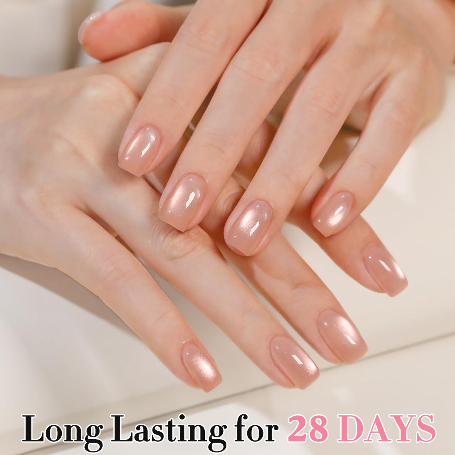 Double Rhythm 0.5 OZ Cat Eye Gel Polish with Magnet 15ML Holographic Glitter Shimmer Translucent Jelly Color Magnetic Nail Polish Salon DIY at Home (Fruit Nude-MC1203)