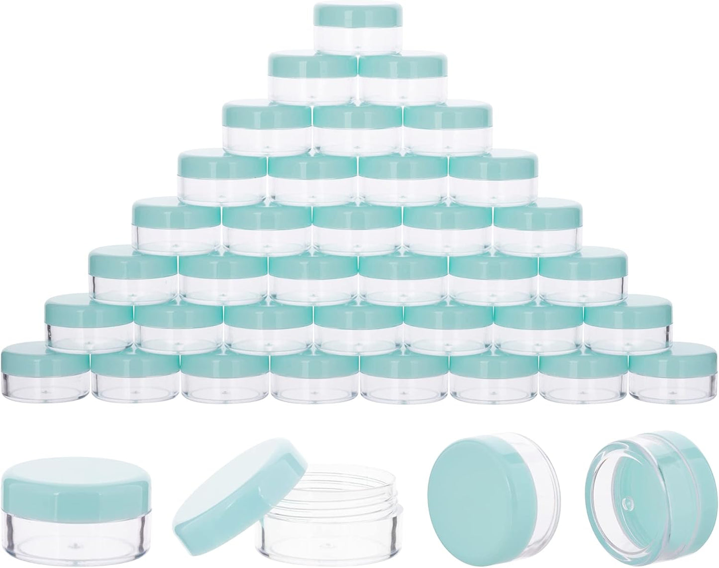 40Pcs 10 Gram Plastic Cosmetic Containers with Lids for Lotion, Creams, Toners, Lip Balms, Makeup Samples Jars BPA free (10g-40pcs, green)