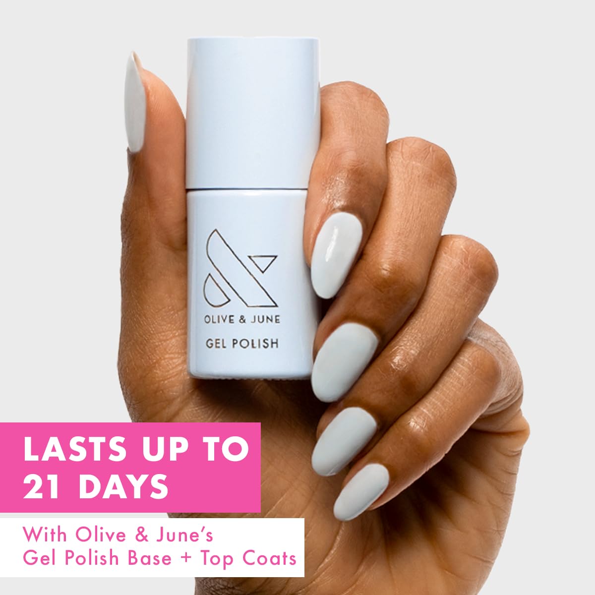 Olive & June Gel Polish | UV LED Nail Lamp Needed | Long Lasting Formula | Up to 21 Days of Wear | No Damage Removal|Salon-Quality Manicure Pedicure at Home|Vegan HEMA-Free Cruelty-Free| BP Icy Blue