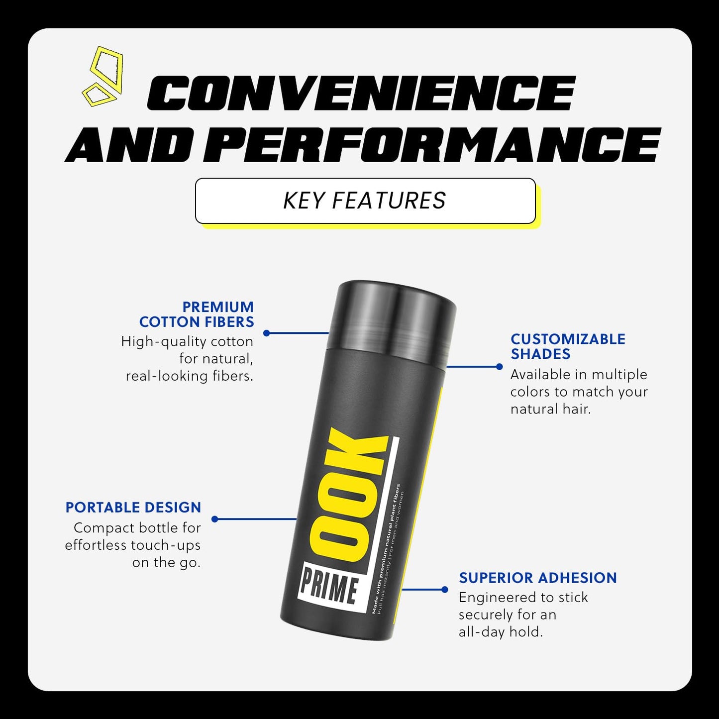 PrimeLook Hair Building Fibers, Luxurious Building Fibers for Thinning Hair, Superior Formula for Men & Women, Instant Volume, Matches Colors (27.5g, Auburn)