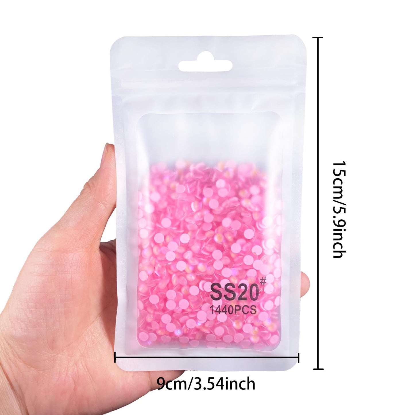 Flatback Glass Rhinestones,Bedazzler Gems 1440pcs Non Hotfix Crystal Rhinestones for Nail Charms Crafts Clothes Tumblers,Pink AB Neon,SS20