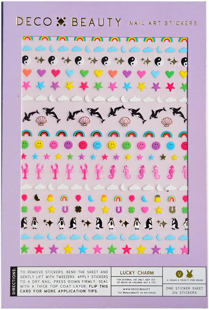 Lucky Charm Nail Stickers - Trendy, Long-Lasting Nail Art Decals – Easy DIY Application for Salon-Quality Manicures