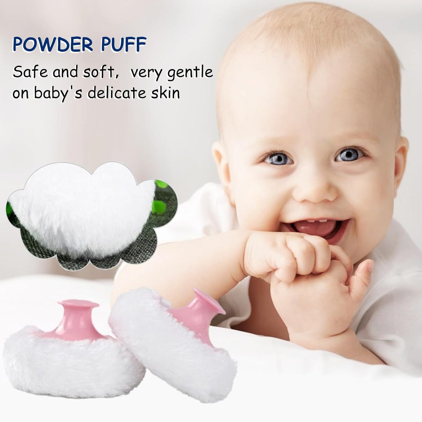 Body Powder Puff and Container for Dusting Powder, Women Powder Puff and Powder Case for Bath and Travel (Ancient City)