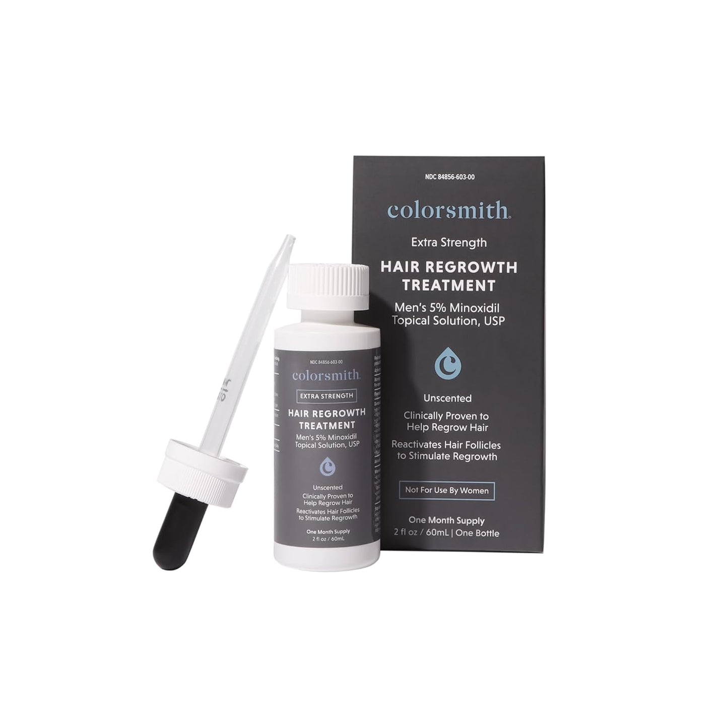 Extra Strength Hair Regrowth Treatment, 5% Minoxidil Solution, 2 fl oz, Unscented, For Men