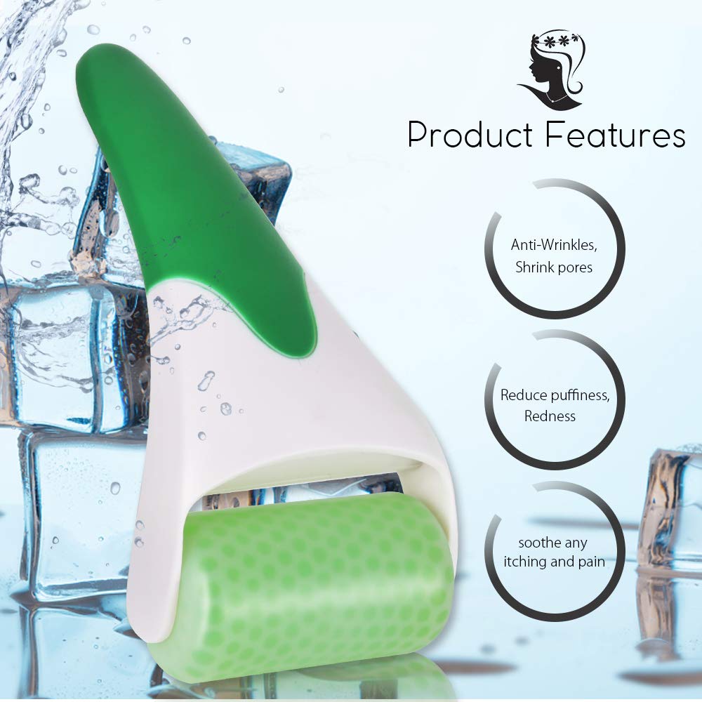 Teenitor Green Ice Roller for Facial Skin Care, Ice Massager Cooling Facial Roller Soothe and Depuff Beauty Tools Cold face Roller