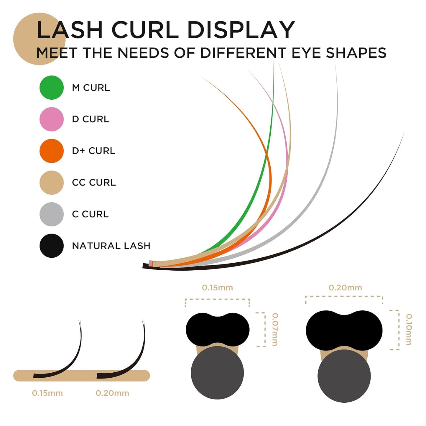 LASHVIEW Eyelash Extensions,Ellipse Flat Eyelash Extensions 0.15mm C Curl 8mm, Black,Individual Lashes,Super Matte Extremely Soft Professional Salon Use
