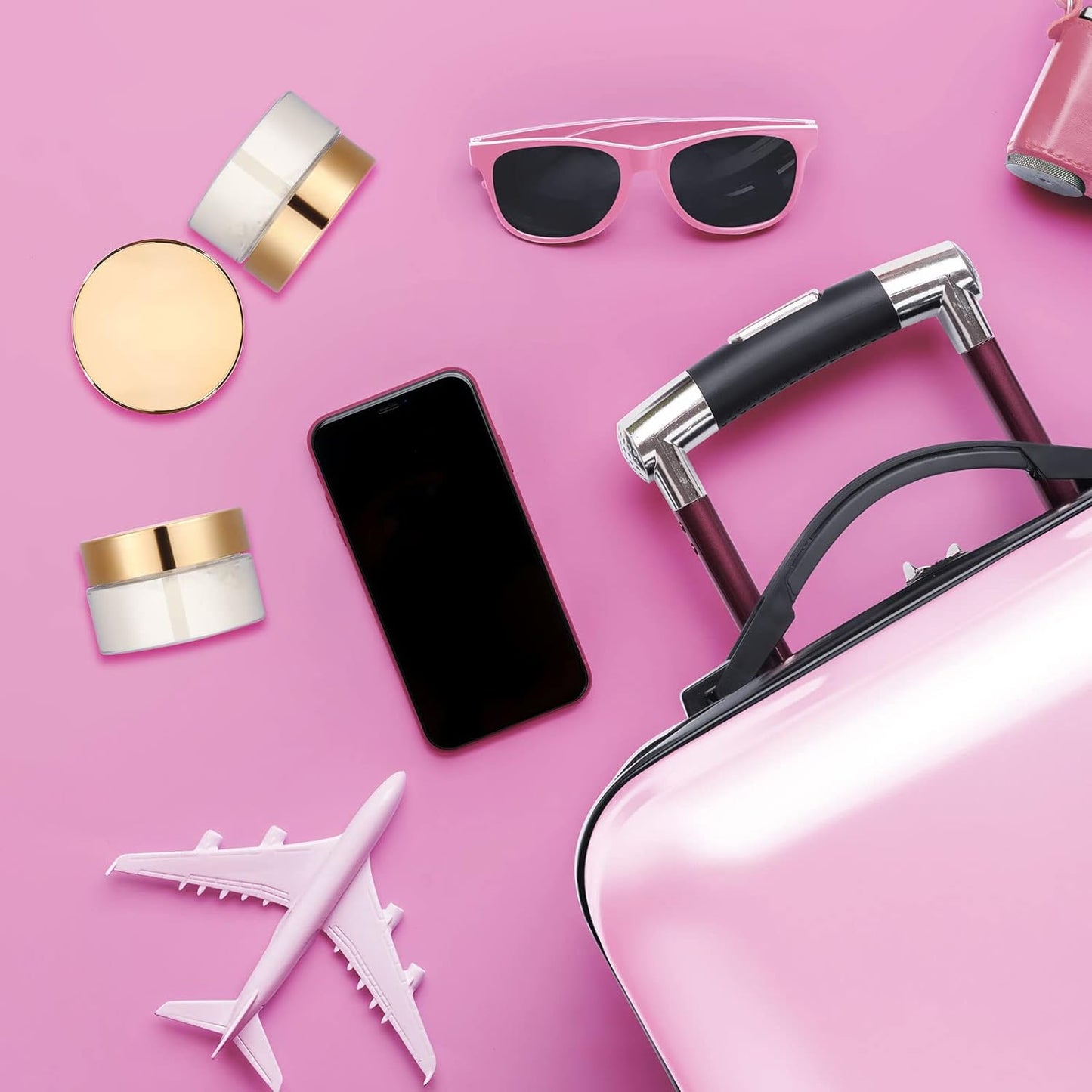 SATINIOR 100 Pcs Plastic Jars with Lids Small Containers Lids Wide Mouth Small Plastic Containers for Lotion Cream Rhinestones Body Butters Travel Storage(2 oz,Gold)