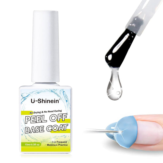 Peel Off Base Coat, 15ml Ready for Takeoff, Clear Peelabel Base Coat Gel for Gel Nail Polish Nail Practice Beginners UV/LED need