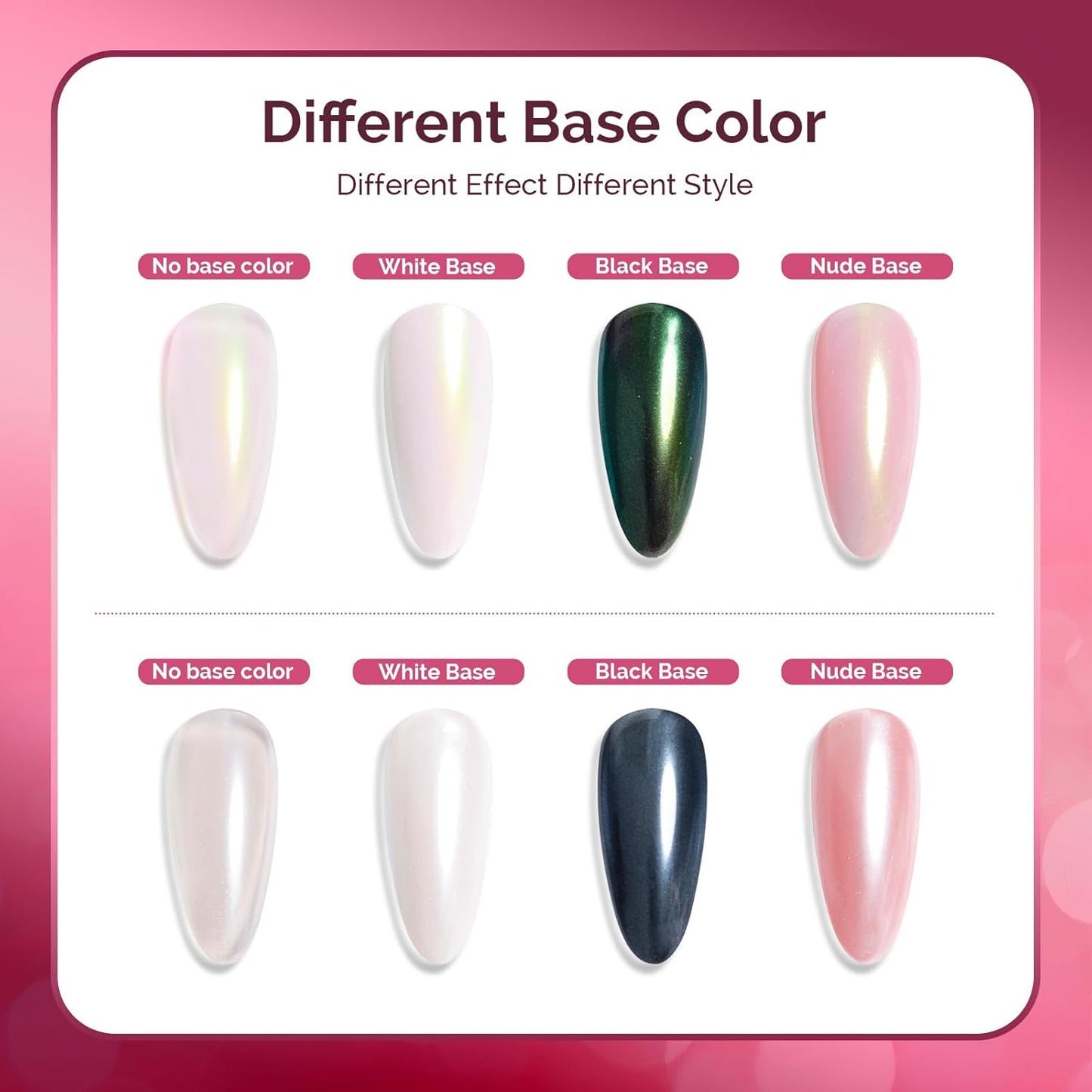 MelodySusie 2Pcs Chrome Nail Powder for Gel Nails, Pearl and Aurora Powder Mirror Effect Pigment Pearlescent Mermaid Pigment Pearl Glitter for Home DIY Salon Use