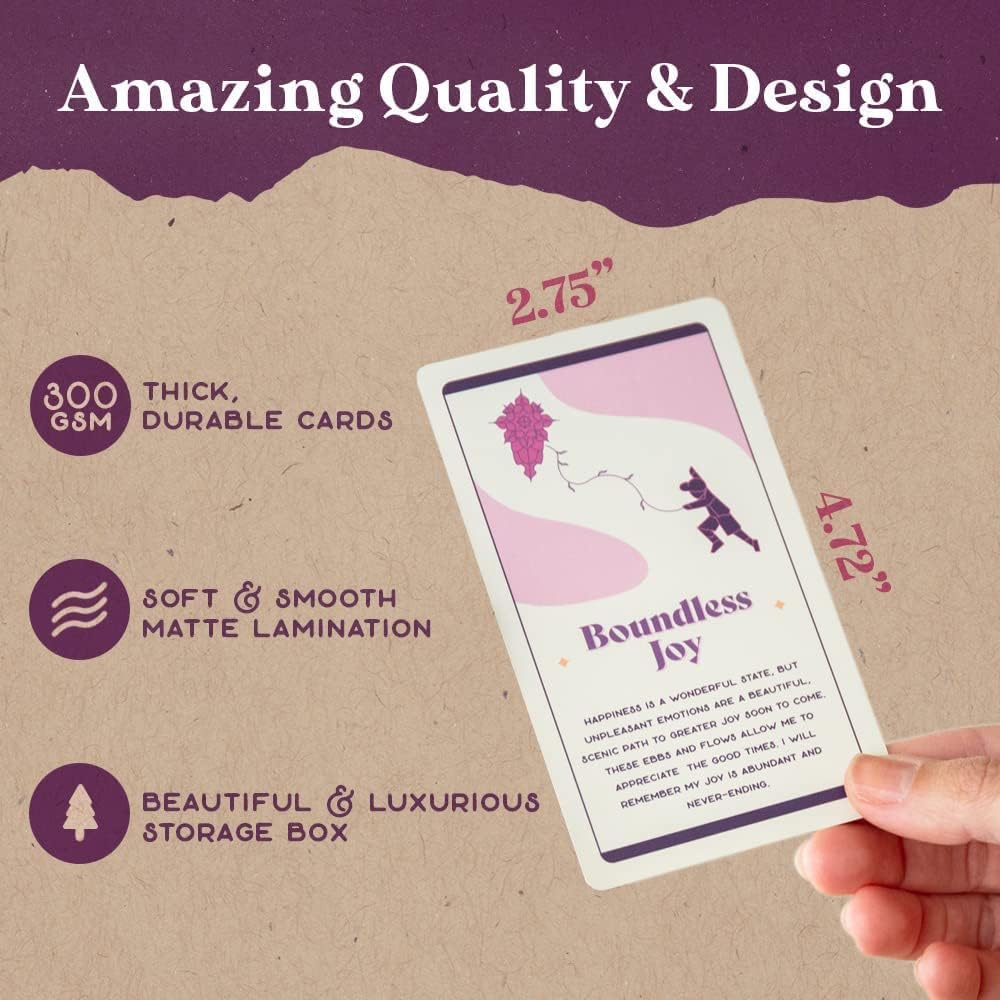 Purple Canyon Affirmation Meditation Kit with White Sage Smudge Kit and Affirmation Cards for Mindfulness and Stress Relief