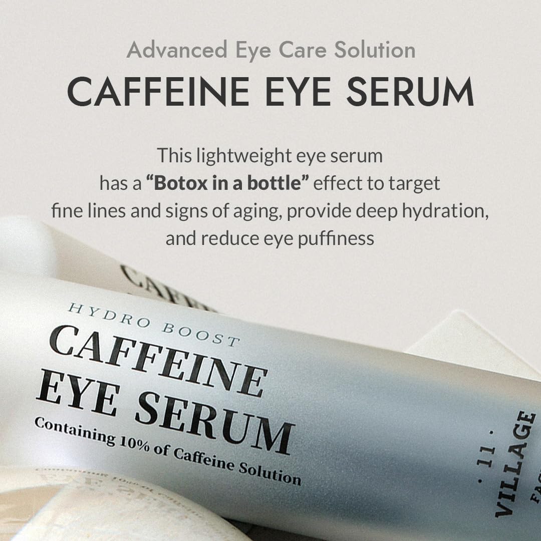 Hydro Boost Caffeine Eye Serum (0.33 fl.oz./10ml) With 10% Caffeine Solution Niacinamide & Hexapeptide-8 Depuff Elasticity Dark Circle Treatment
