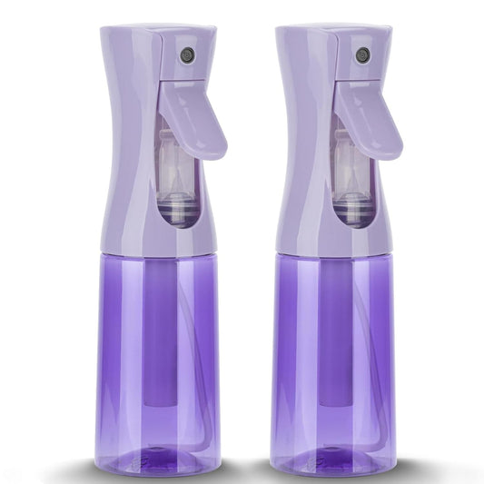 Spray Bottle for Hair (6.8OZ /200ML) Continuous Ultra Fine Mist Sprayer for Hair, Salons, Barber, Plants, Skin Care, Cleaning 2 Pack Purple
