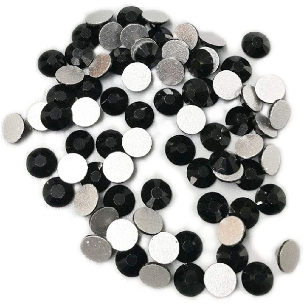 Rhinestones flat back gems round DIY decorative Nail Face and apparel accessories ss3-20 mix size(4320pcs black)