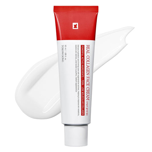 Real Collagen Face Cream, Face & Neck Collagen Face Moisturizer, Tightening, Firming, Lifting & Glow Boosting Cream with Collagen & Hyaluronic Acid, Korean Skincare, 50ml / 1.69 fl. oz.
