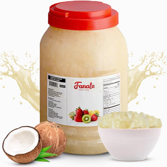 New Fanale Coconut Jelly Topping nata de coco for Boba Tea | Ice Cream | Yogurt | Smoothie | Milk Tea | Desserts (Coconut, 8.3 lb)
